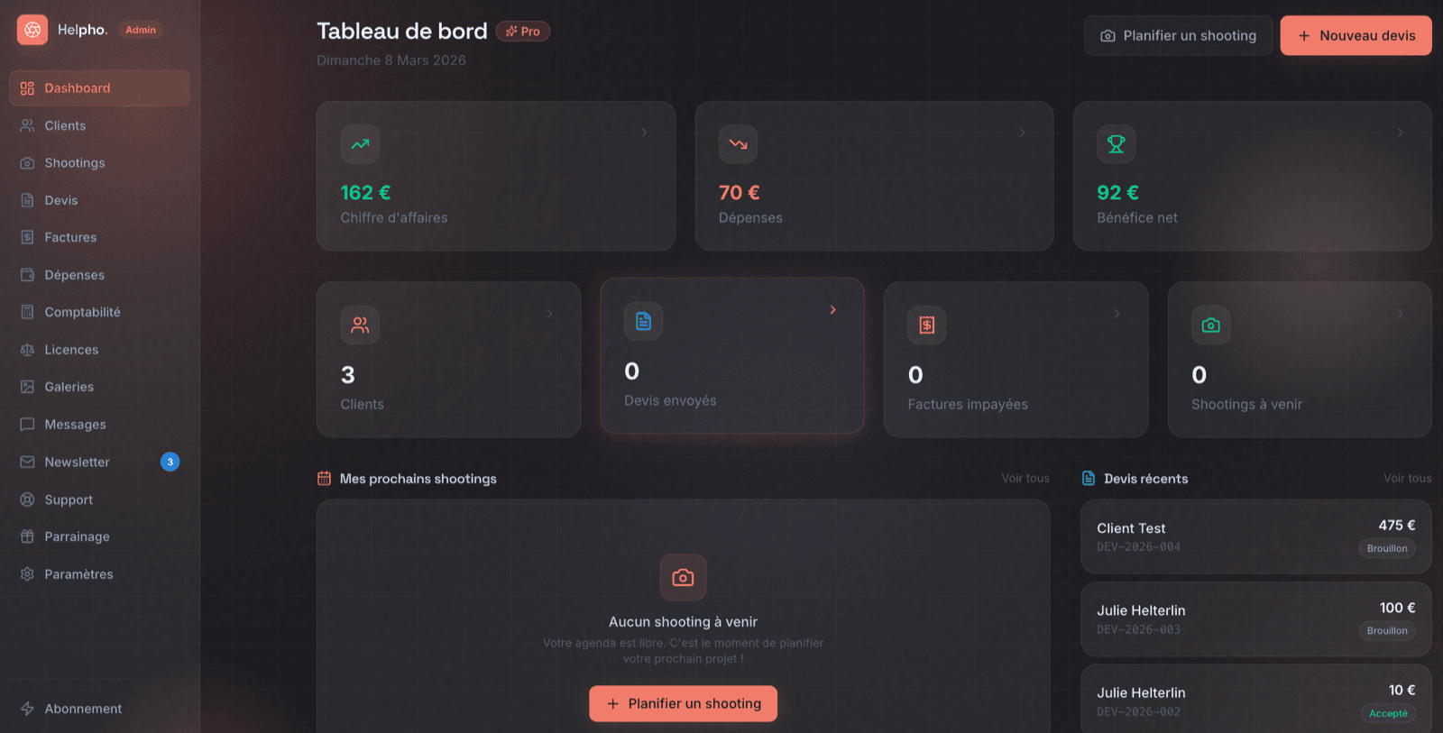 Web-Anwendung Helpho.io — Projekt von La Tanière Numérique